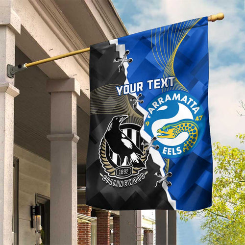 Custom Magpies Football And Eels Rugby Garden Flag Dynamic Style