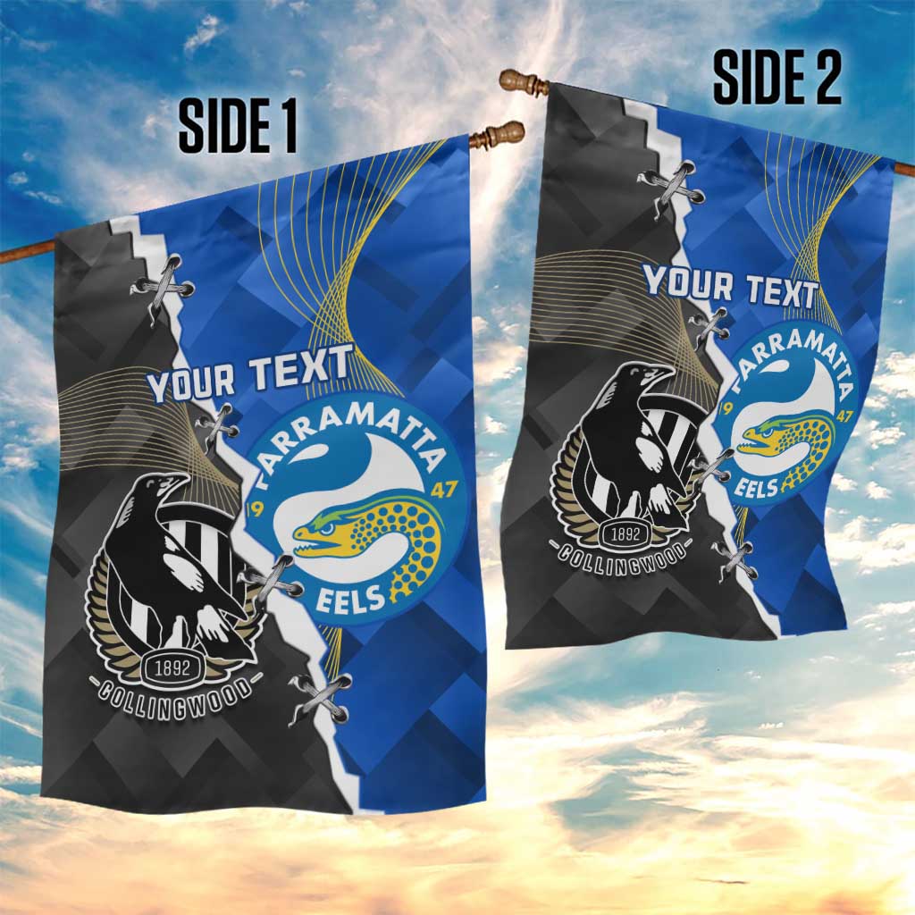 Custom Magpies Football And Eels Rugby Garden Flag Dynamic Style
