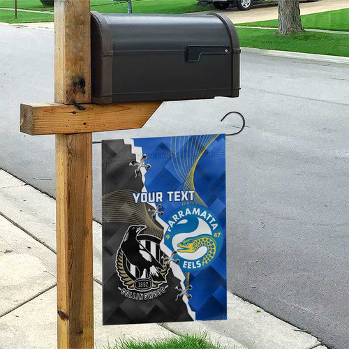 Custom Magpies Football And Eels Rugby Garden Flag Dynamic Style