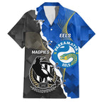 Custom Magpies Football And Eels Rugby Hawaiian Shirt Dynamic Style