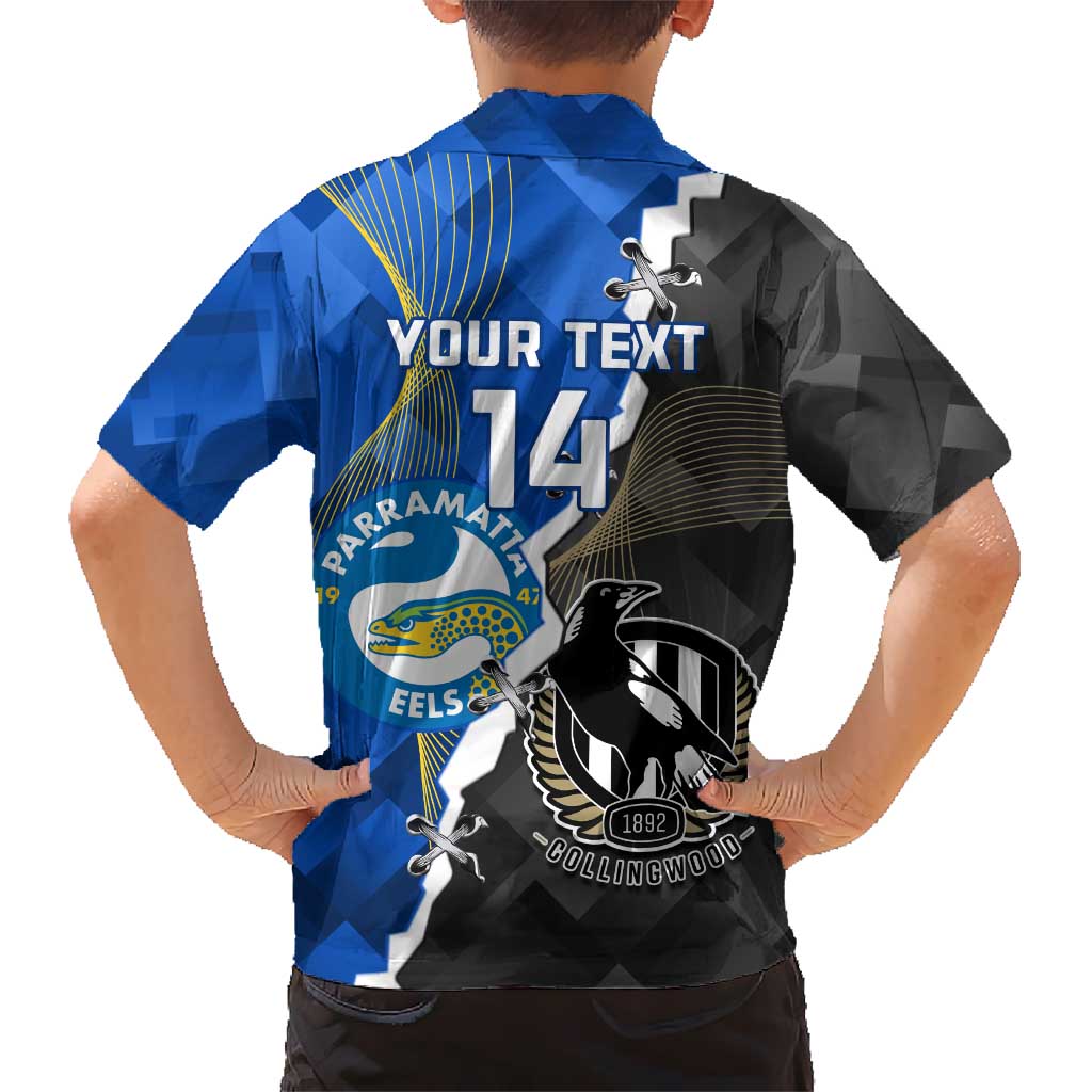 Custom Magpies Football And Eels Rugby Hawaiian Shirt Dynamic Style