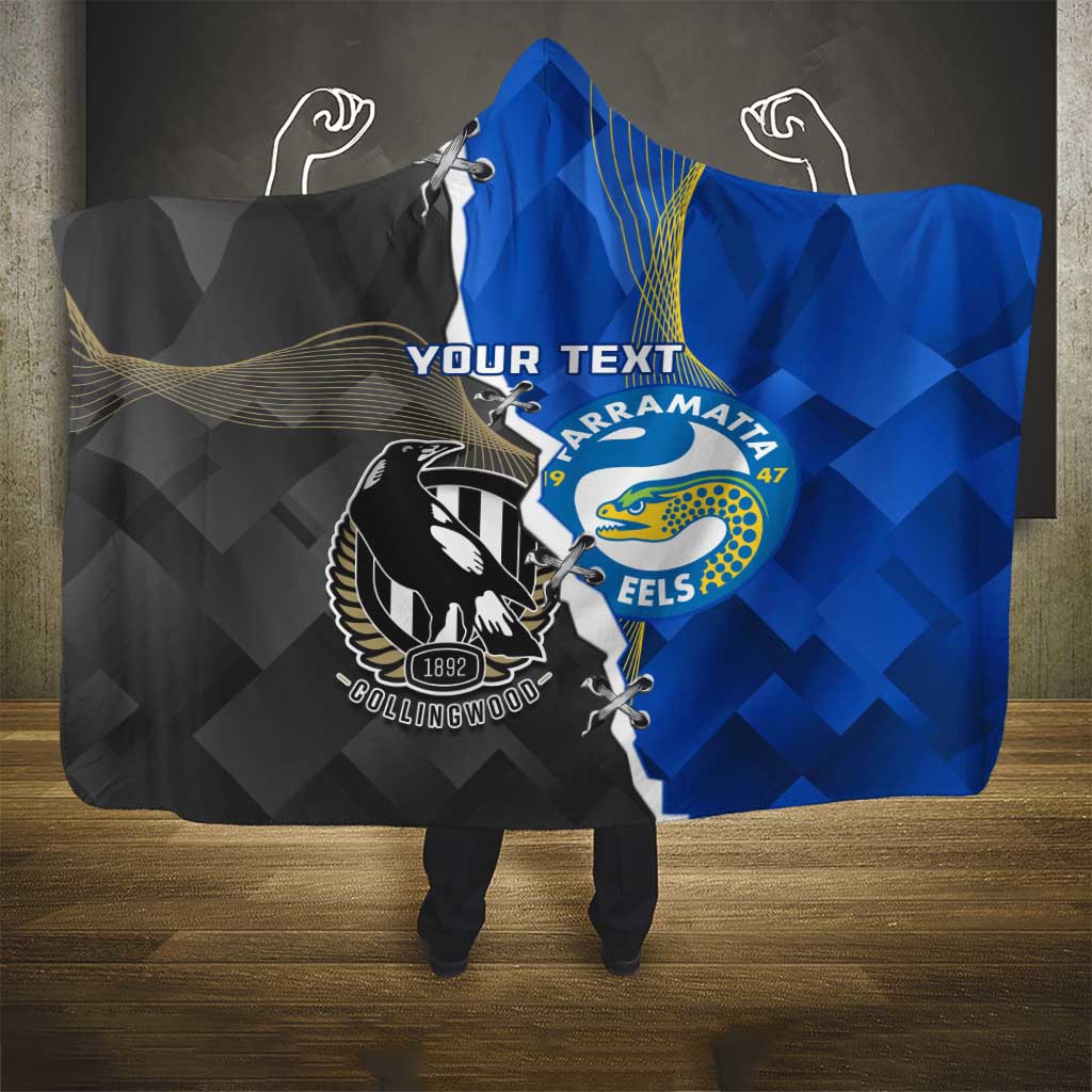 Custom Magpies Football And Eels Rugby Hooded Blanket Dynamic Style