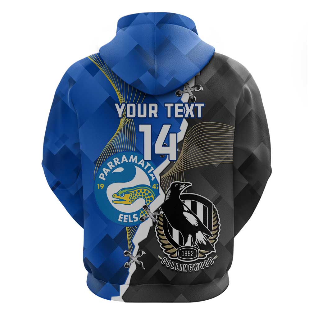 Custom Magpies Football And Eels Rugby Hoodie Dynamic Style