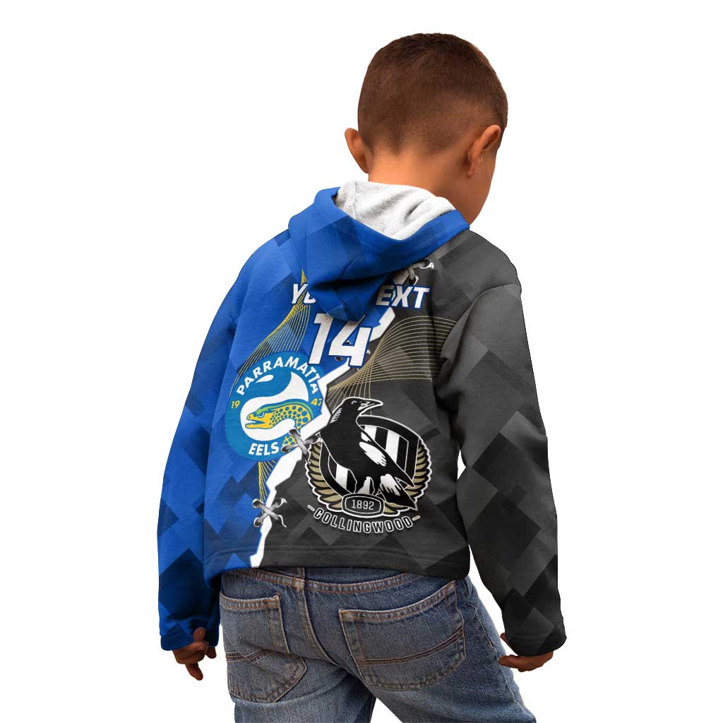 Custom Magpies Football And Eels Rugby Kid Hoodie Dynamic Style