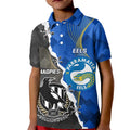 Custom Magpies Football And Eels Rugby Kid Polo Shirt Dynamic Style