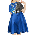 Custom Magpies Football And Eels Rugby Kid Short Sleeve Dress Dynamic Style