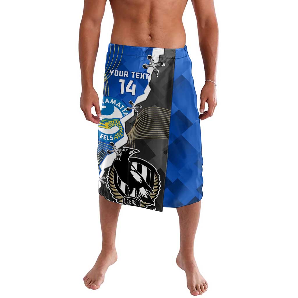 Custom Magpies Football And Eels Rugby Lavalava Dynamic Style