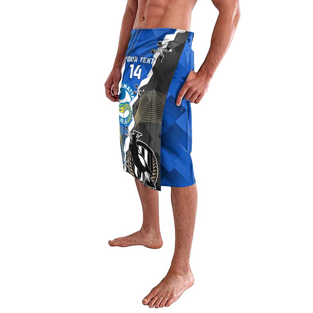 Custom Magpies Football And Eels Rugby Lavalava Dynamic Style