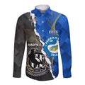 Custom Magpies Football And Eels Rugby Long Sleeve Button Shirt Dynamic Style