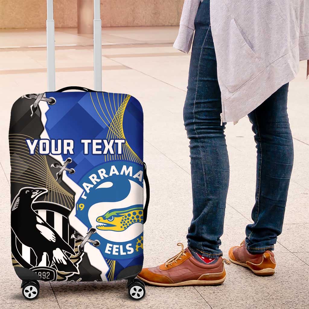 Custom Magpies Football And Eels Rugby Luggage Cover Dynamic Style