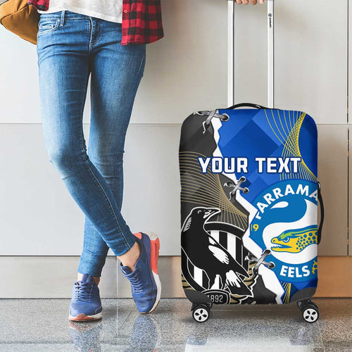 Custom Magpies Football And Eels Rugby Luggage Cover Dynamic Style