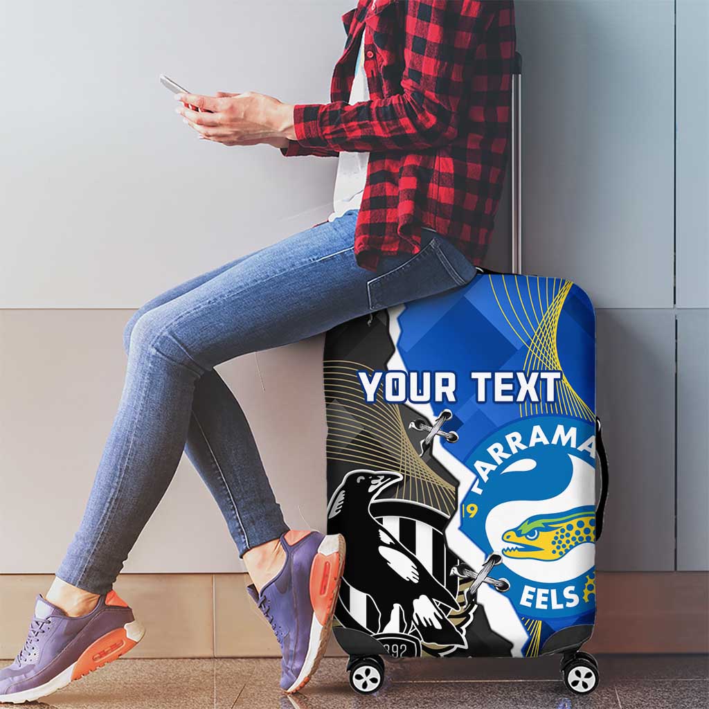 Custom Magpies Football And Eels Rugby Luggage Cover Dynamic Style