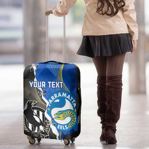 Custom Magpies Football And Eels Rugby Luggage Cover Dynamic Style