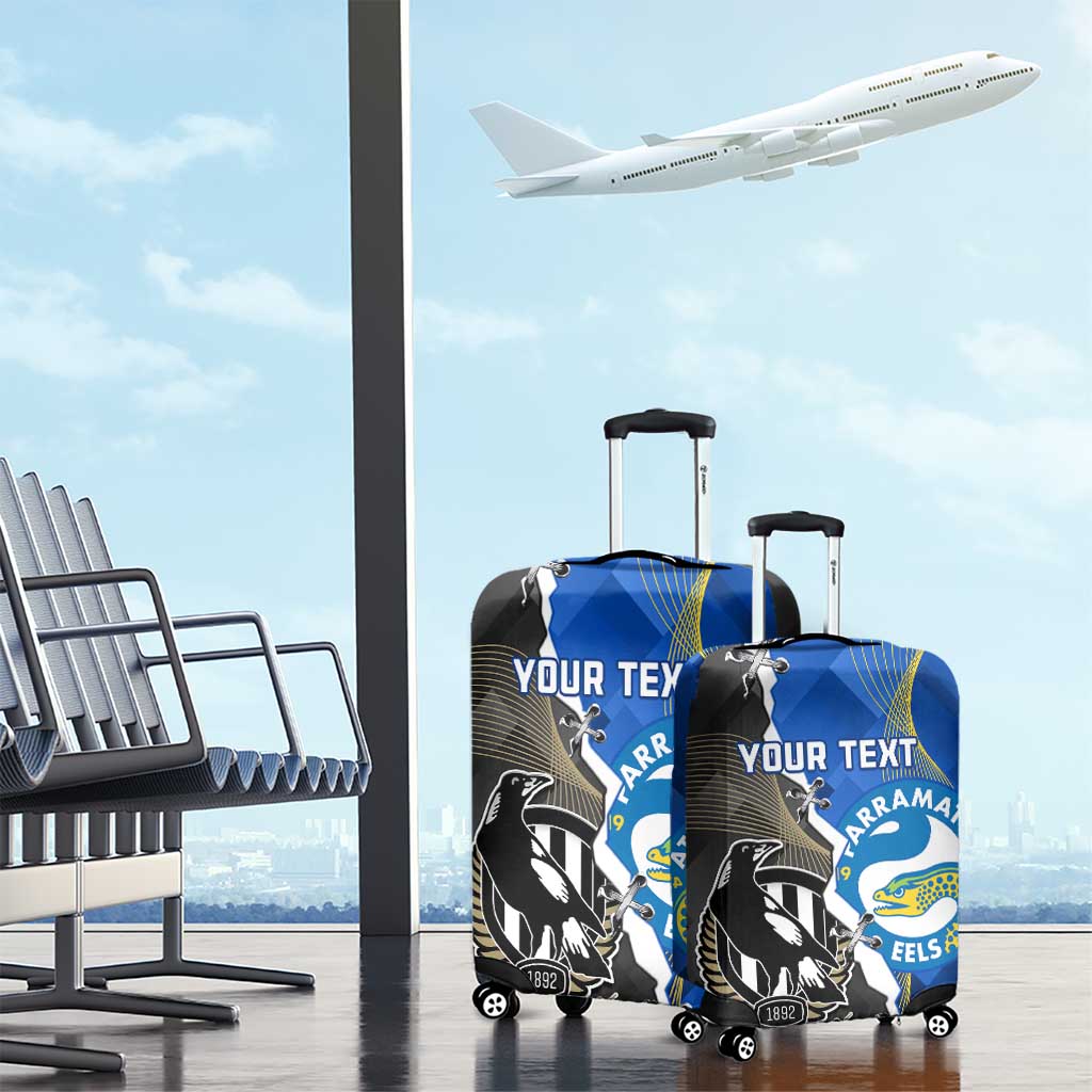 Custom Magpies Football And Eels Rugby Luggage Cover Dynamic Style