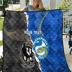 Custom Magpies Football And Eels Rugby Quilt Dynamic Style