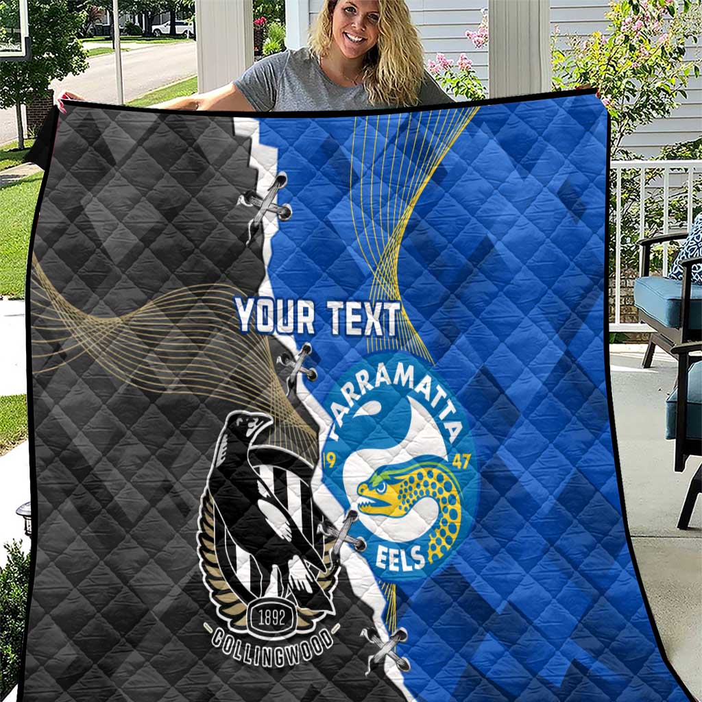Custom Magpies Football And Eels Rugby Quilt Dynamic Style