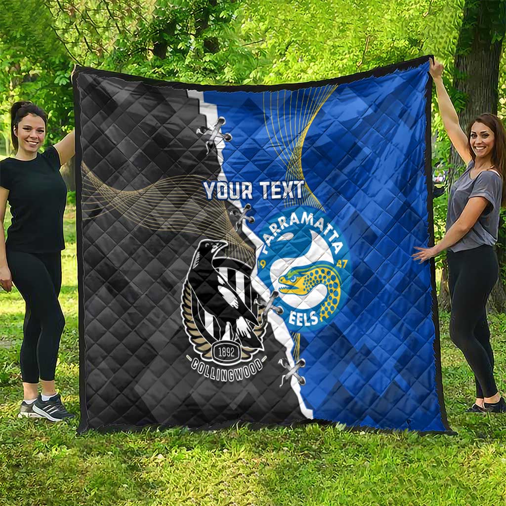 Custom Magpies Football And Eels Rugby Quilt Dynamic Style