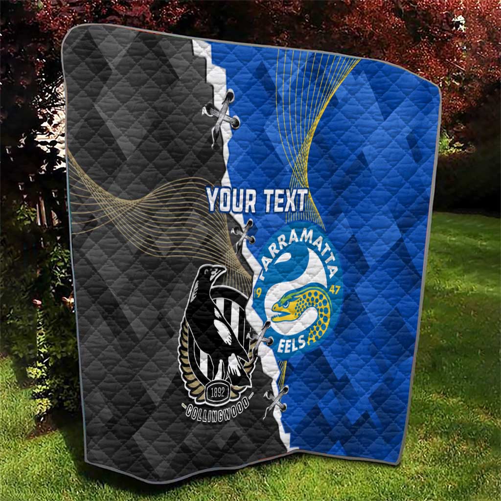 Custom Magpies Football And Eels Rugby Quilt Dynamic Style