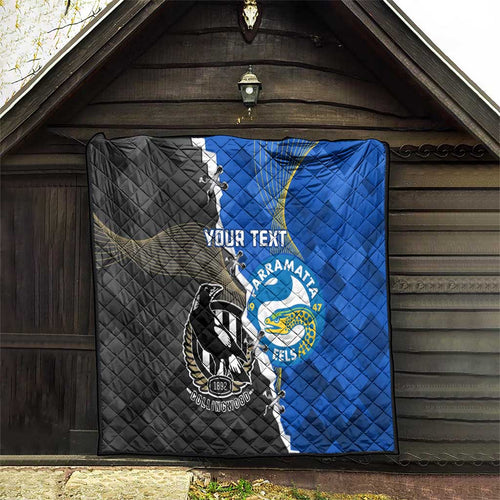 Custom Magpies Football And Eels Rugby Quilt Dynamic Style