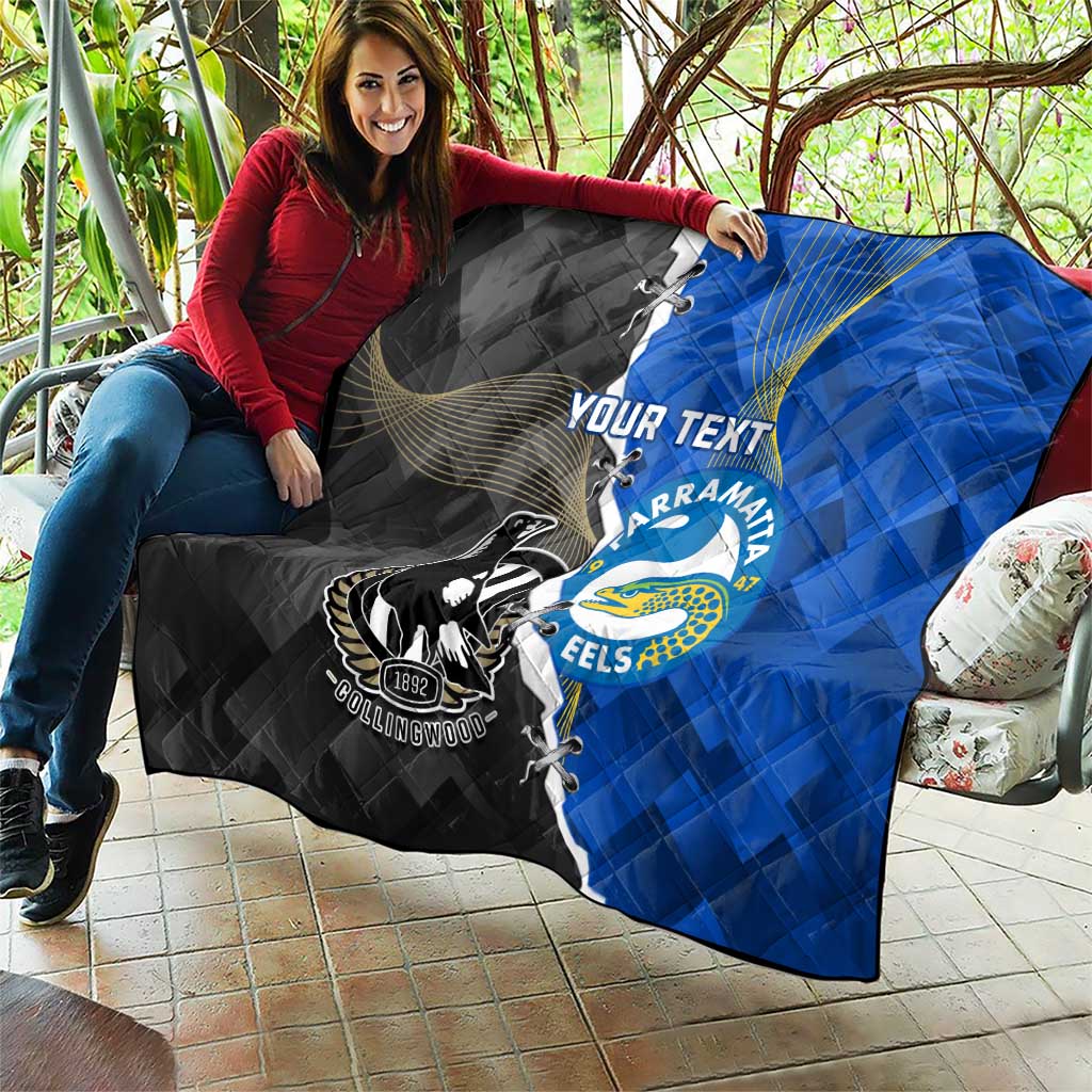 Custom Magpies Football And Eels Rugby Quilt Dynamic Style