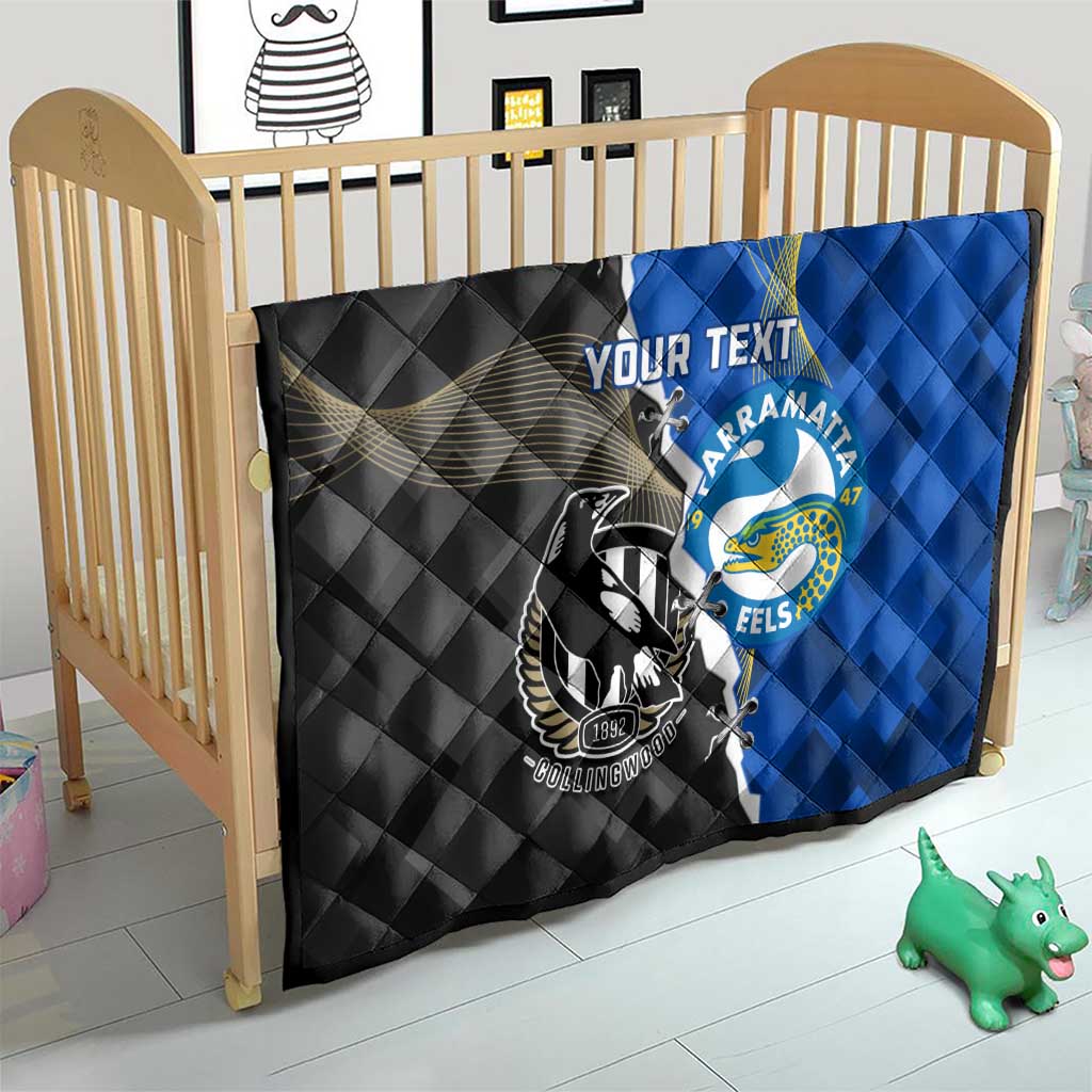 Custom Magpies Football And Eels Rugby Quilt Dynamic Style