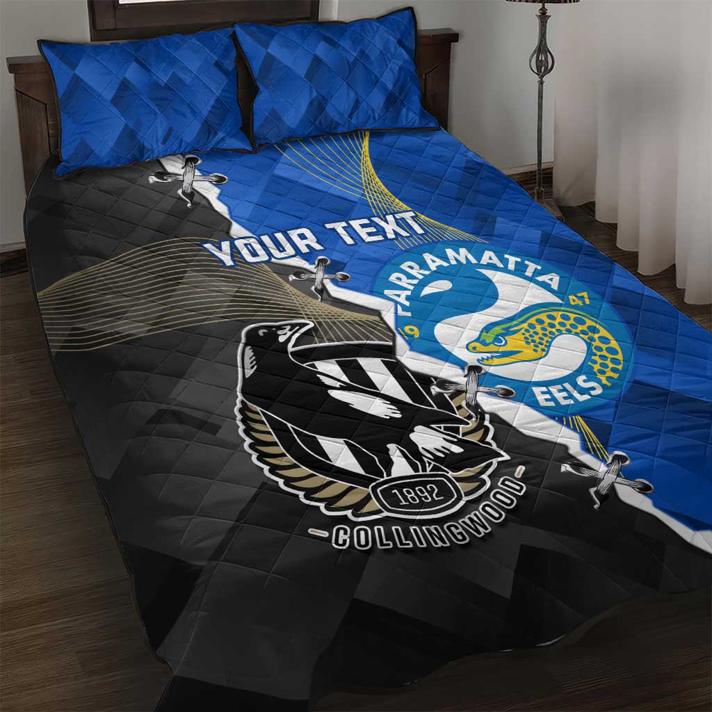 Custom Magpies Football And Eels Rugby Quilt Bed Set Dynamic Style