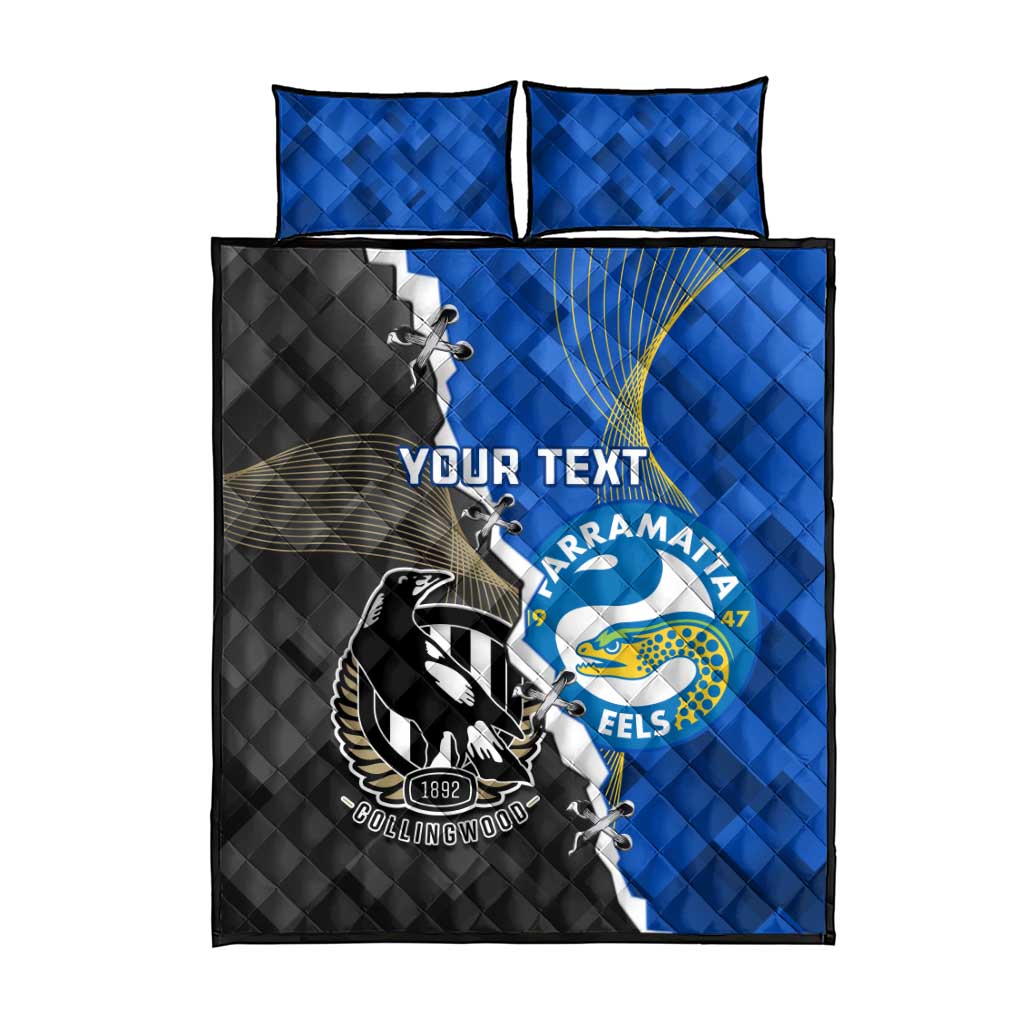 Custom Magpies Football And Eels Rugby Quilt Bed Set Dynamic Style