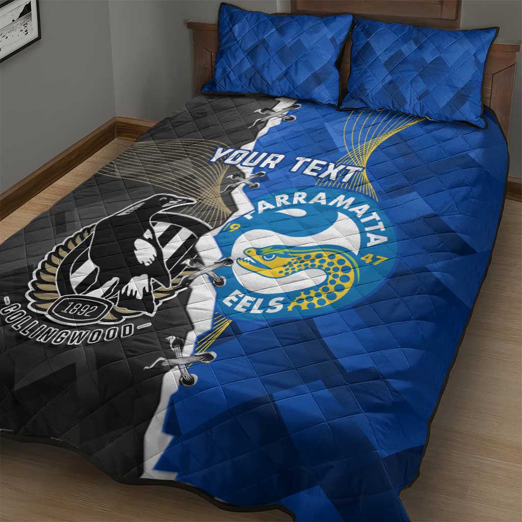 Custom Magpies Football And Eels Rugby Quilt Bed Set Dynamic Style