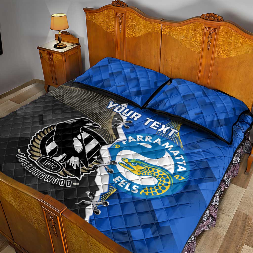 Custom Magpies Football And Eels Rugby Quilt Bed Set Dynamic Style