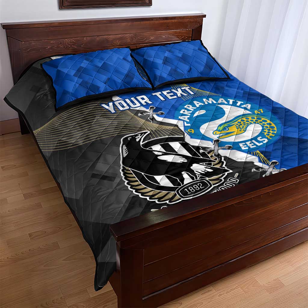 Custom Magpies Football And Eels Rugby Quilt Bed Set Dynamic Style