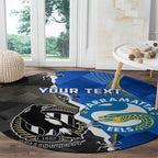 Custom Magpies Football And Eels Rugby Round Carpet Dynamic Style