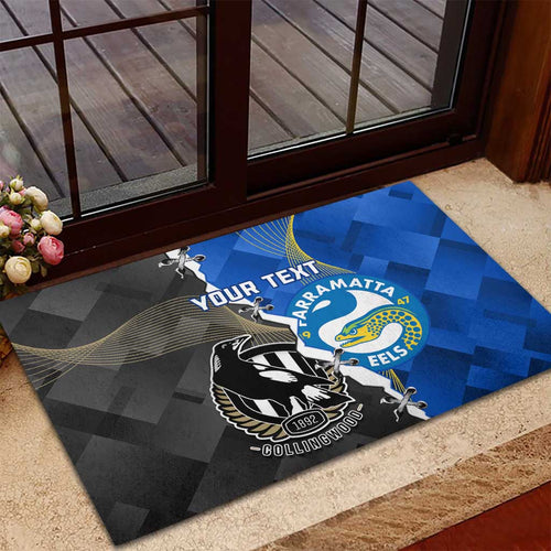 Custom Magpies Football And Eels Rugby Rubber Doormat Dynamic Style