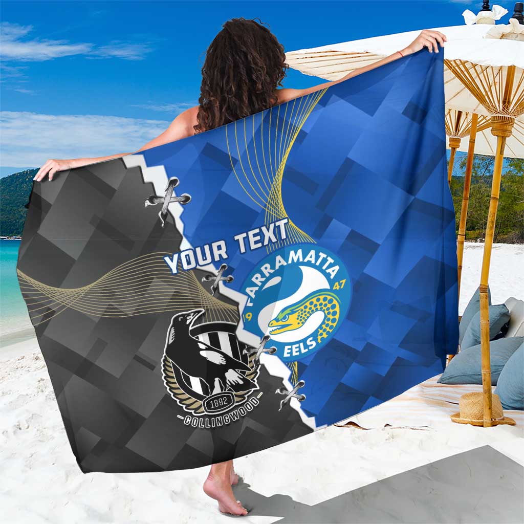 Custom Magpies Football And Eels Rugby Sarong Dynamic Style