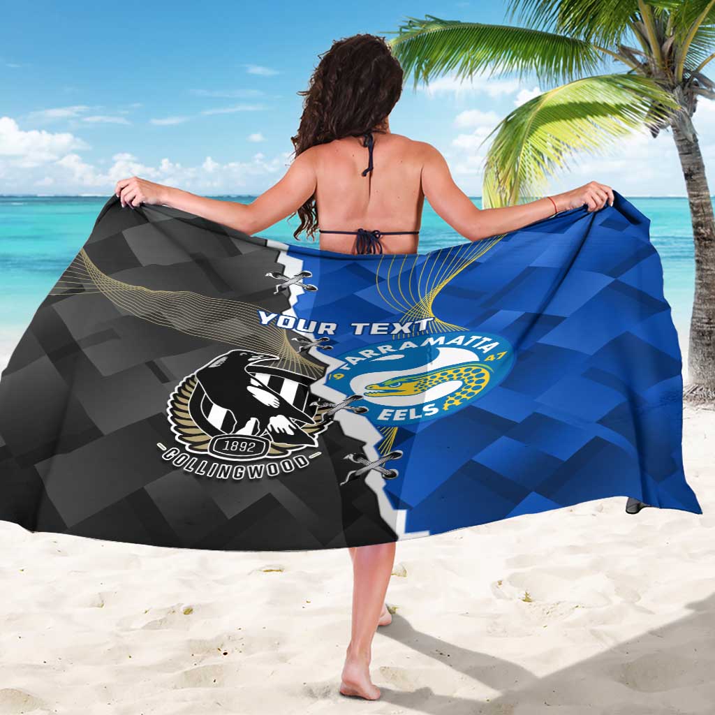 Custom Magpies Football And Eels Rugby Sarong Dynamic Style