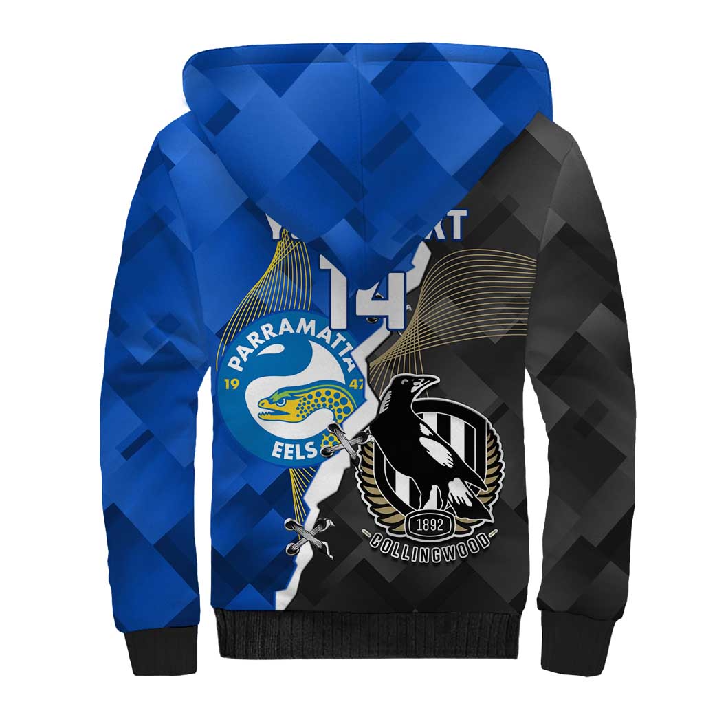 Custom Magpies Football And Eels Rugby Sherpa Hoodie Dynamic Style