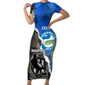 Custom Magpies Football And Eels Rugby Short Sleeve Bodycon Dress Dynamic Style