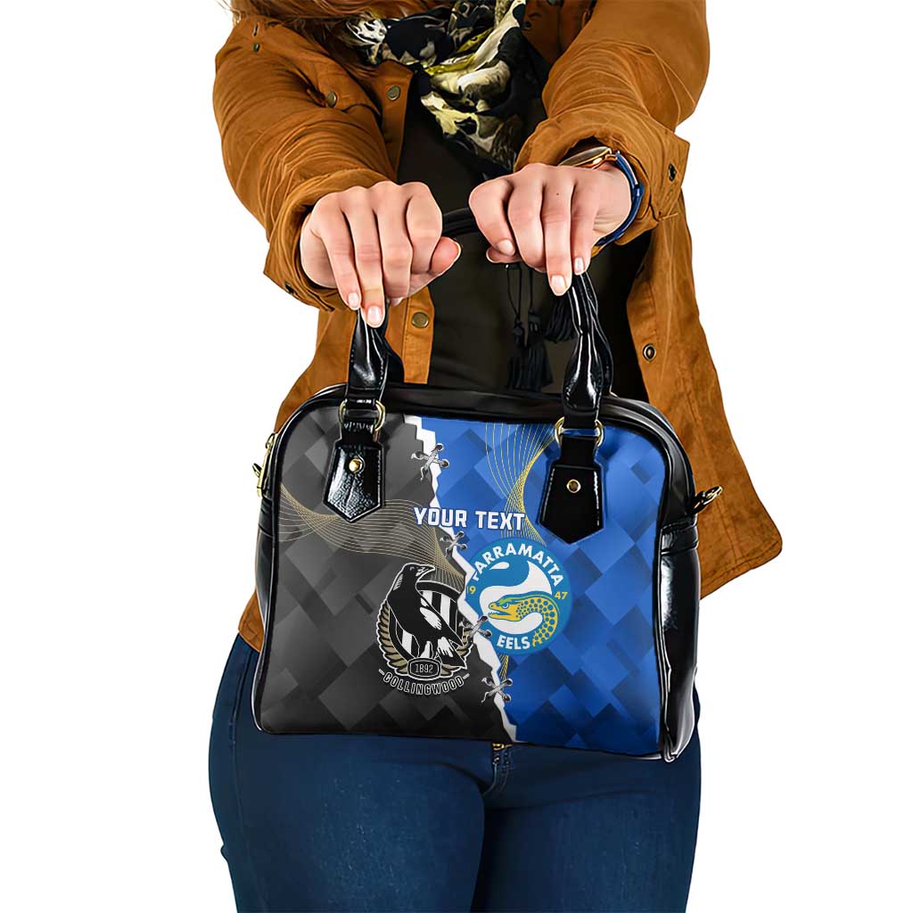Custom Magpies Football And Eels Rugby Shoulder Handbag Dynamic Style
