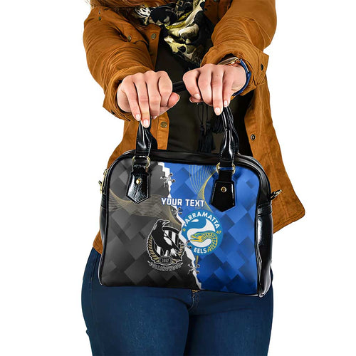Custom Magpies Football And Eels Rugby Shoulder Handbag Dynamic Style