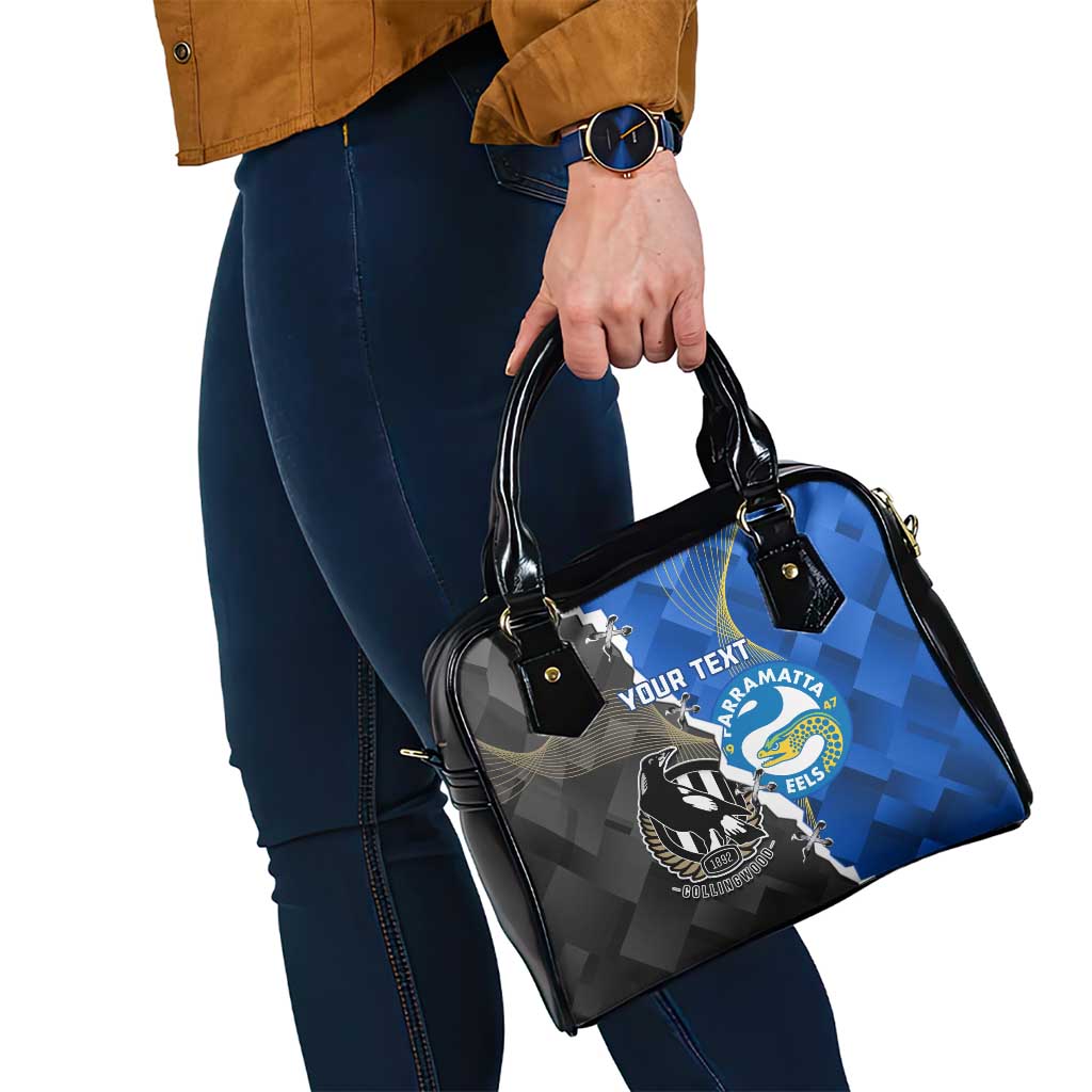 Custom Magpies Football And Eels Rugby Shoulder Handbag Dynamic Style