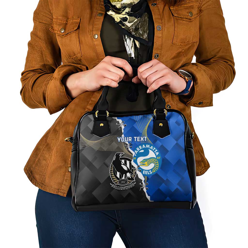 Custom Magpies Football And Eels Rugby Shoulder Handbag Dynamic Style