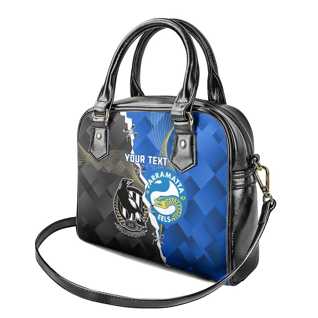Custom Magpies Football And Eels Rugby Shoulder Handbag Dynamic Style