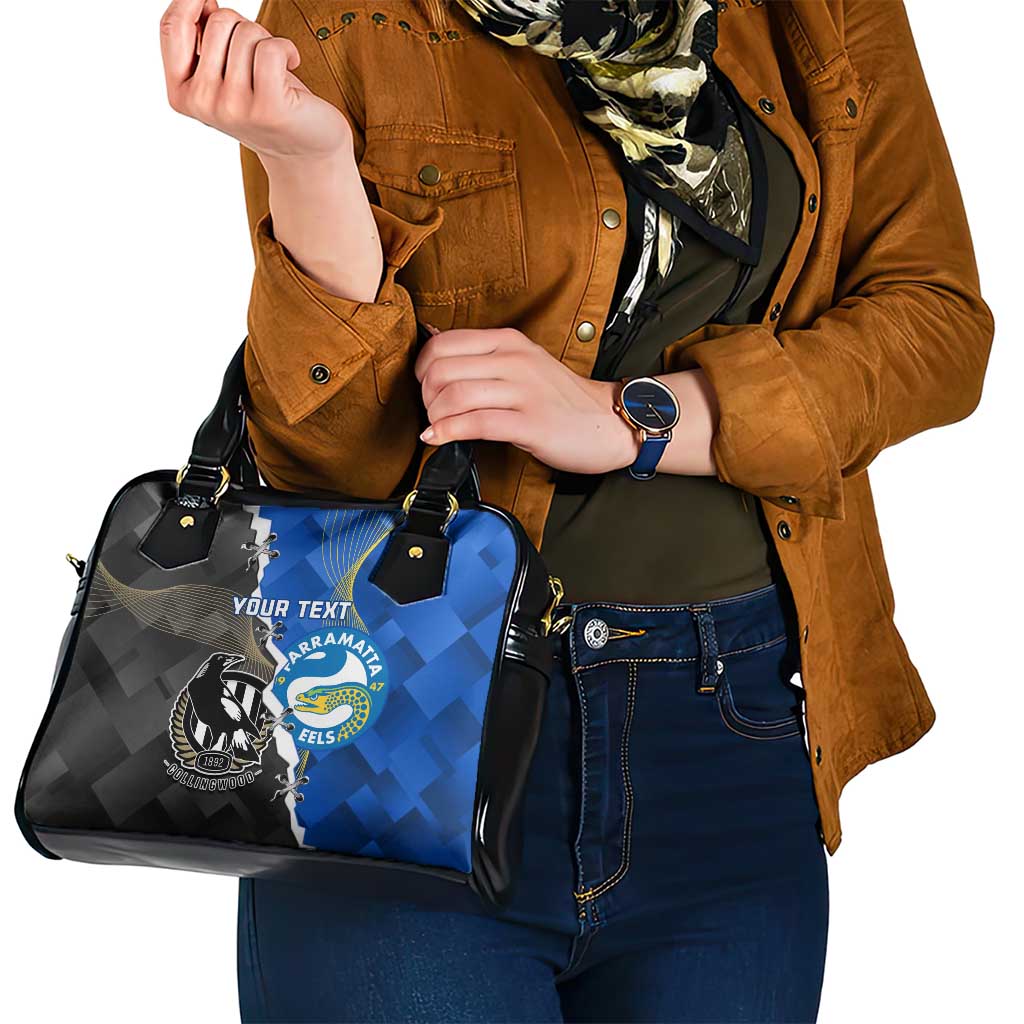Custom Magpies Football And Eels Rugby Shoulder Handbag Dynamic Style