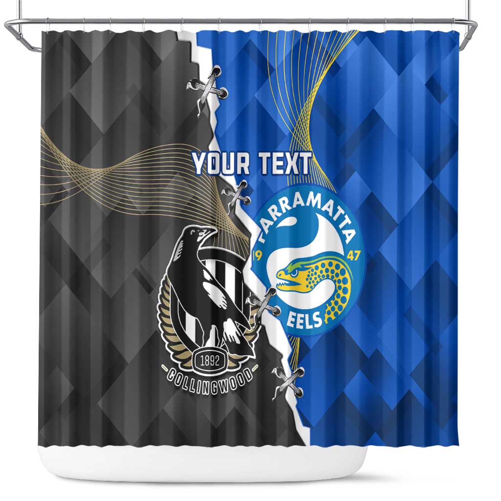 Custom Magpies Football And Eels Rugby Shower Curtain Dynamic Style