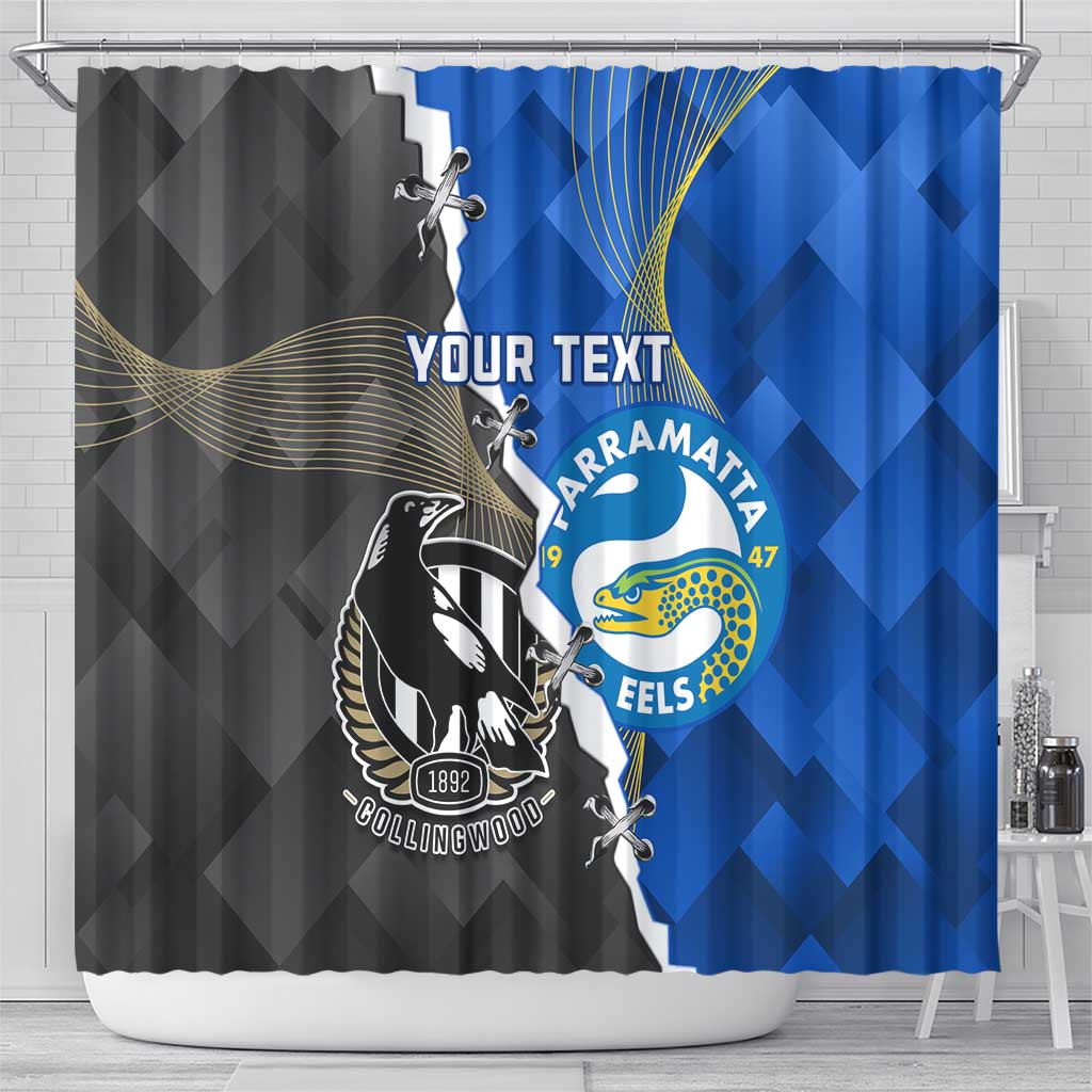 Custom Magpies Football And Eels Rugby Shower Curtain Dynamic Style