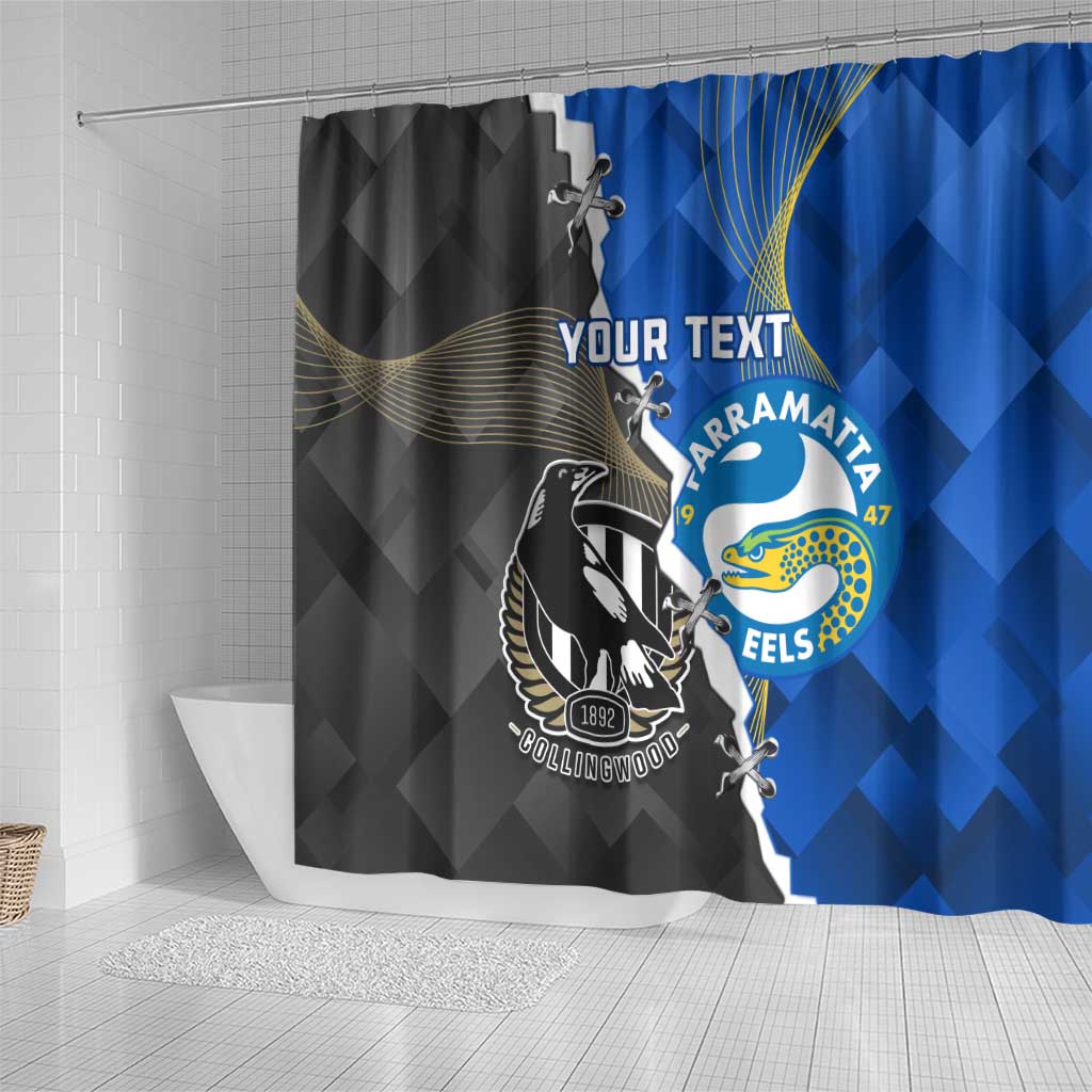 Custom Magpies Football And Eels Rugby Shower Curtain Dynamic Style