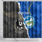 Custom Magpies Football And Eels Rugby Shower Curtain Dynamic Style