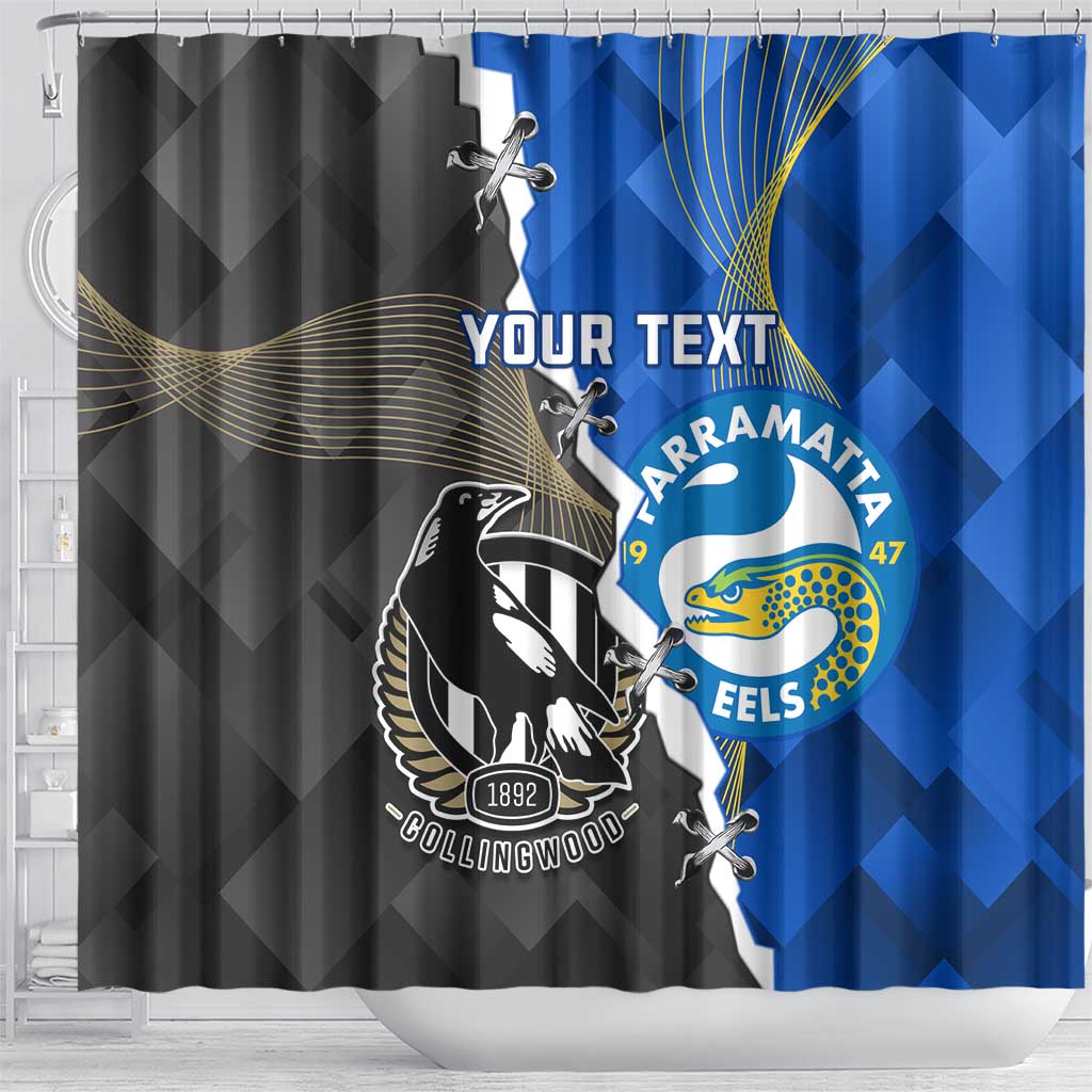 Custom Magpies Football And Eels Rugby Shower Curtain Dynamic Style