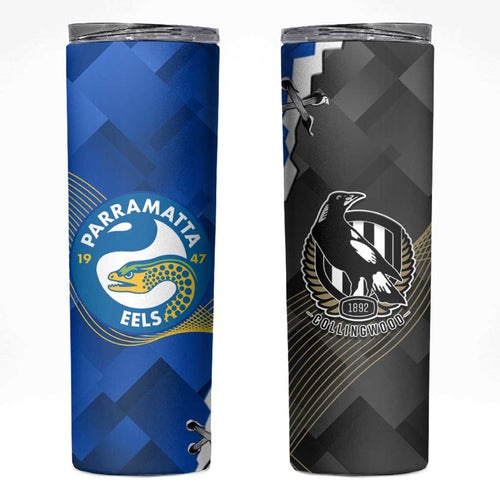 Custom Magpies Football And Eels Rugby Skinny Tumbler Dynamic Style