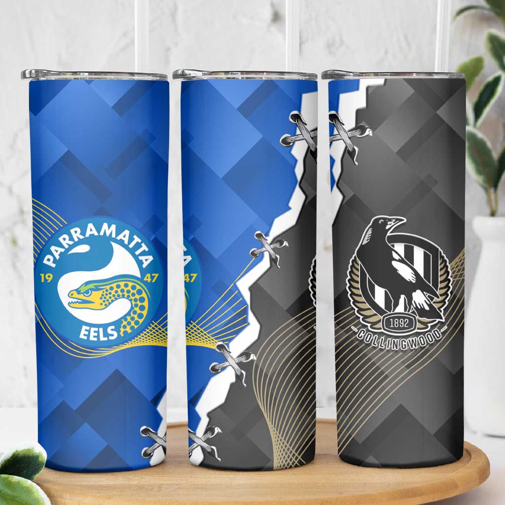 Custom Magpies Football And Eels Rugby Skinny Tumbler Dynamic Style