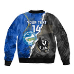 Custom Magpies Football And Eels Rugby Sleeve Zip Bomber Jacket Dynamic Style